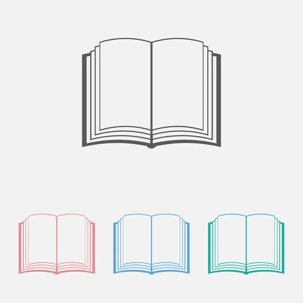 Иконка Книги Вектор Чтения Иллюстрация Ноутбука Иконка Электронной Книги Стационарный — стоковый вектор
