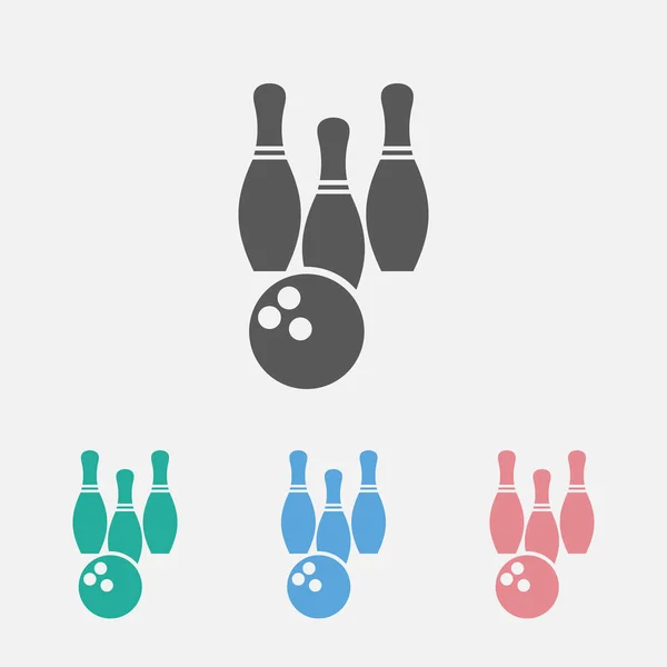 Bowling Ikonu Pin Ikonu Kase Vektörü Spor Illüstrasyonu Oyun Vektörü — Stok Vektör