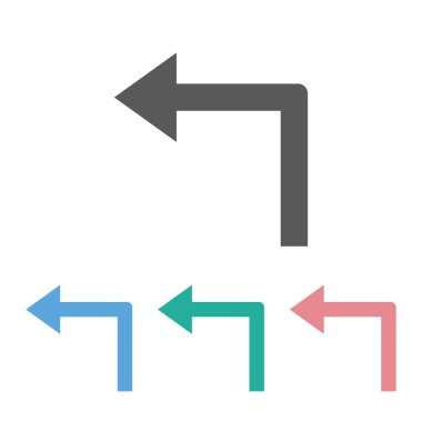 Sola dön simge, sol simge, ok vektörü, yön illüstrasyonu