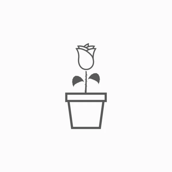 花器のアイコン花のアイコン植物のベクトル花のイラスト — ストックベクタ