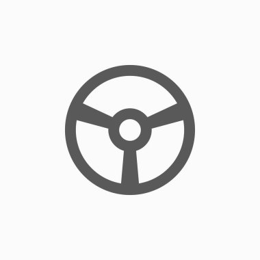 direksiyon simgesi, sürücü simgesi, araç illüstrasyonu, otomobil vektörü