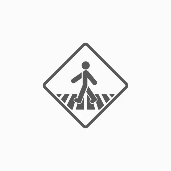 Crosswalk Sign Icon Crosswalk Icon Walk Vector People Illustration Badge — Stock Vector