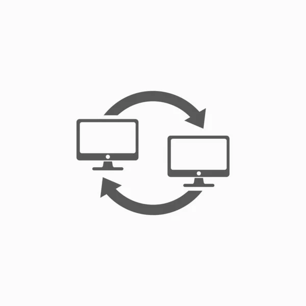 Иконка Передачи Файлов Значок Передачи Компьютерная Иллюстрация Сетевой Вектор Вектор — стоковый вектор