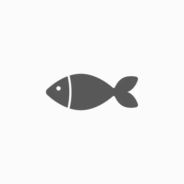 Fish Icon Food Illustration Animal Vector Cook Vector Fishing Icon — Stock Vector