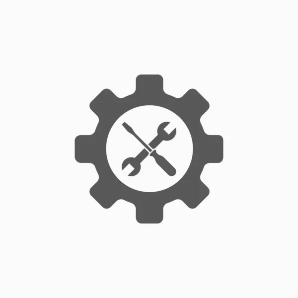 Icône Outil Service Icône Service Illustration Outil Icône Engrenage Vecteur — Image vectorielle