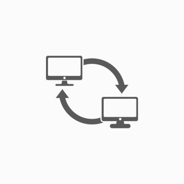 dosya aktarım simgesi, aktarım simgesi, bilgisayar vektörü, ağ vektörü, paylaşım illüstrasyonu