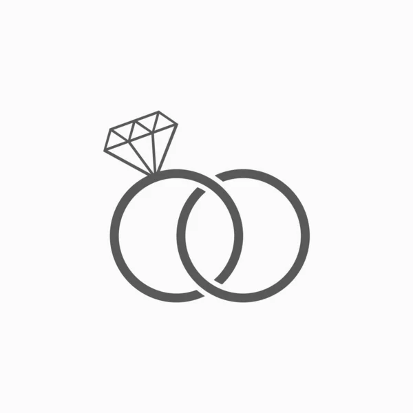 Eheringe Ikone Ring Ikone Diamantring Vektor Schmuck Illustration — Stockvektor