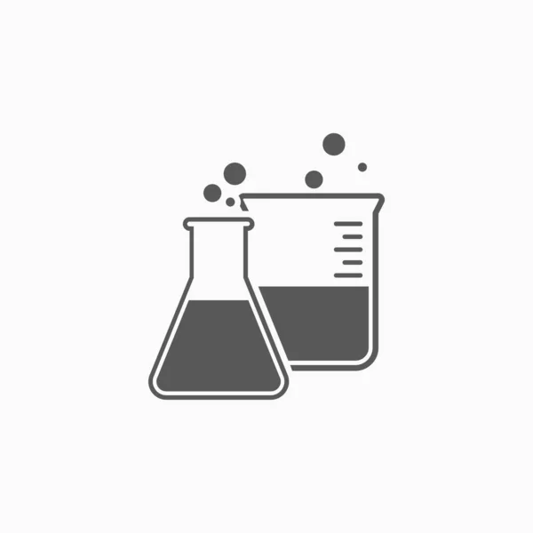 Ícone Frasco Copo Ícone Frasco Ícone Copo Vetor Ciência Ilustração —  Vetores de Stock