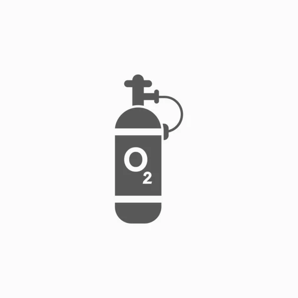 Syrgas Cylinder Ikon Syre Vektor Cylinder Ikon Tank Illustration Dykning — Stock vektor