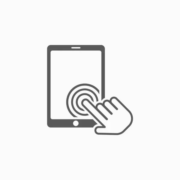 Иконка Сенсорного Экрана Значок Щелчка Вектор Руки Компьютерная Иллюстрация Значок — стоковый вектор
