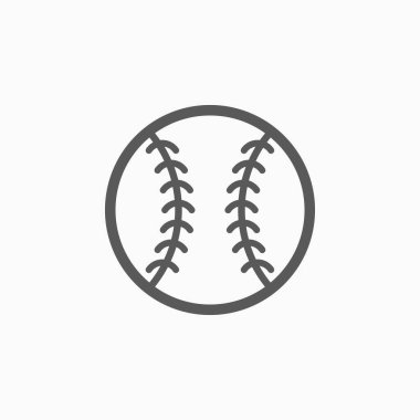 beyzbol ikonu, top ikonu, spor illüstrasyonu, egzersiz vektörü, oyun vektörü, softball simgesi