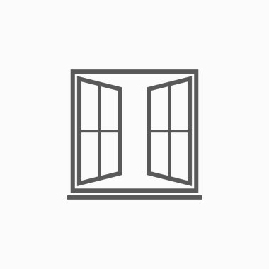 pencere simgesi, kapı simgesi, ev vektörü, çerçeve illüstrasyonu