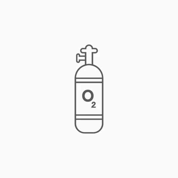 Icône Bouteille Oxygène Icône Oxygène Vecteur Cylindre Illustration Réservoir Plongée — Image vectorielle
