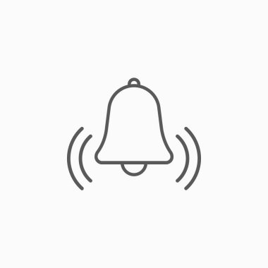 Çan simgesi, alarm simgesi, uyarı vektörü, bildirim vektörü, ses illüstrasyonu