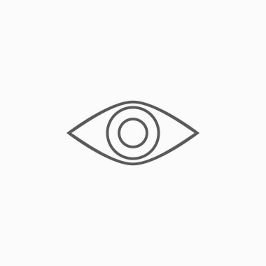 Göz simgesi, bak simgesi, vektör, optik illüstrasyon, görme vektörü