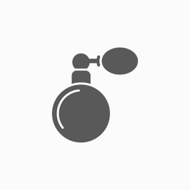 Parfüm ikonu, kozmetik illüstrasyon, deodorant vektörü, moda vektörü, güzel kokulu ikon