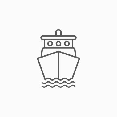 Gemi simgesi, bot simgesi, seyir vektörü, deniz çizimi, deniz, araç çizimi