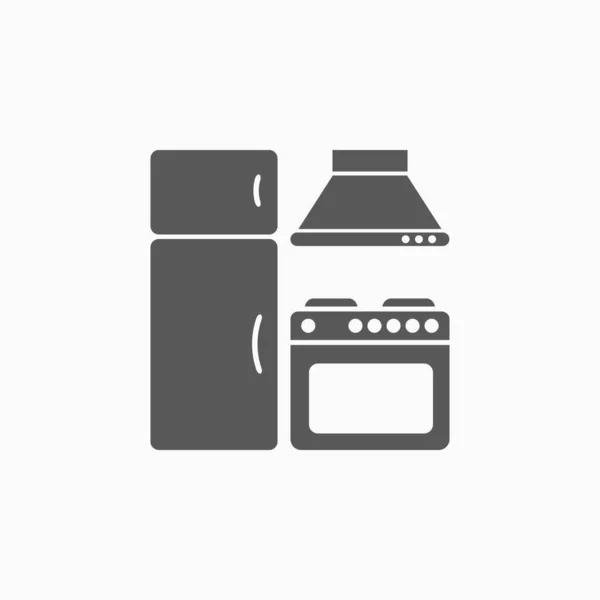 Icône Cuisine Hotte Cuisine Vecteur Cuisinière Vecteur Réfrigérateur Illustration — Image vectorielle