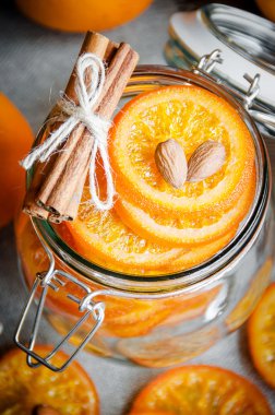 Şekerlenmiş portakal cam, üstten görünüm