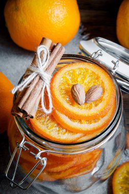 Şekerlenmiş portakal cam, üstten görünüm