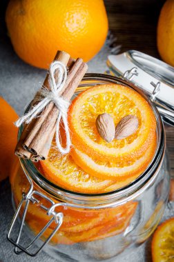 Şekerlenmiş portakal cam, üstten görünüm