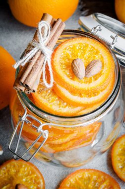 Şekerlenmiş portakal cam, üstten görünüm