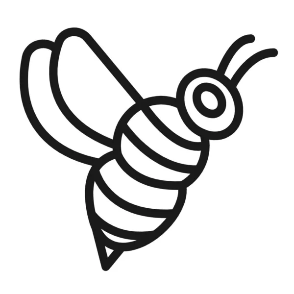 Ilustracja Pszczoły Białym Tle Czarnymi Granicami — Zdjęcie stockowe