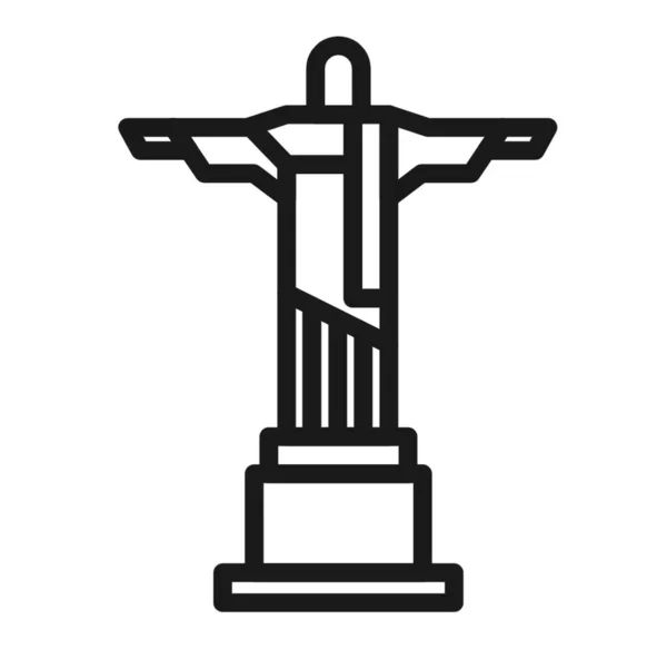 Chrystus Odkupiciel Brazylii Białym Tle — Zdjęcie stockowe
