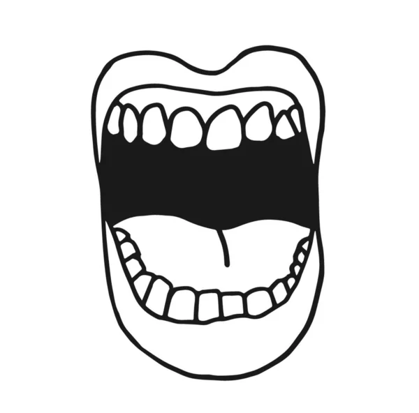 Illustration Open Mouth White Background Black Edges — Stock Photo, Image