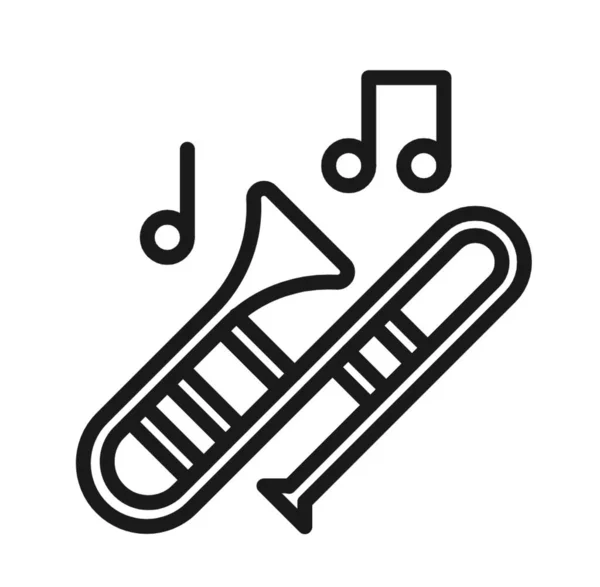 Siyah Kenarlı Beyaz Bir Trompet Tasviri — Stok fotoğraf