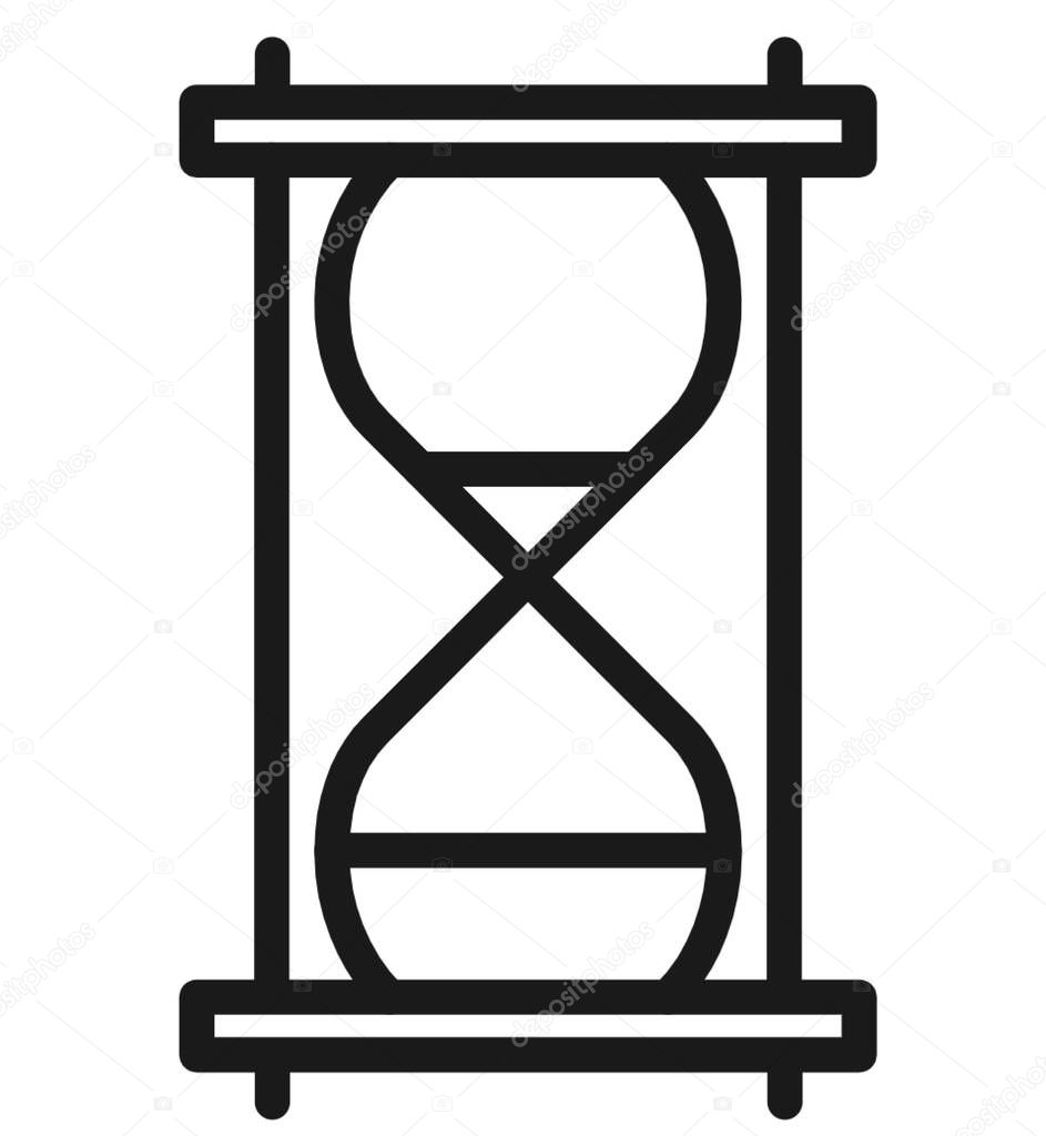 illustration of a chef hourglass on white background with black borders