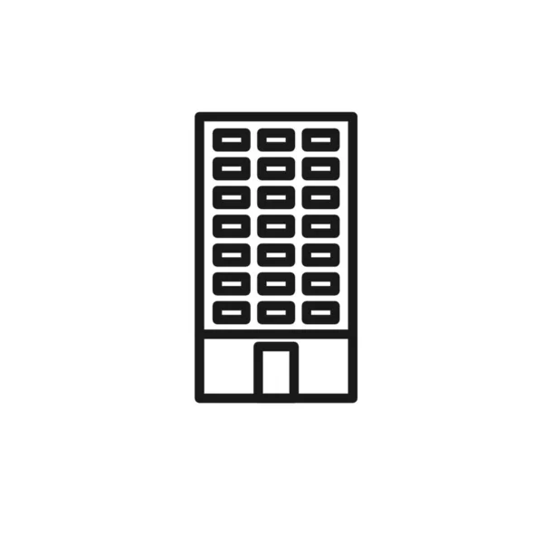 Illustration Eines Hohen Gebäudes Mit Fenstern Auf Weißem Hintergrund — Stockfoto