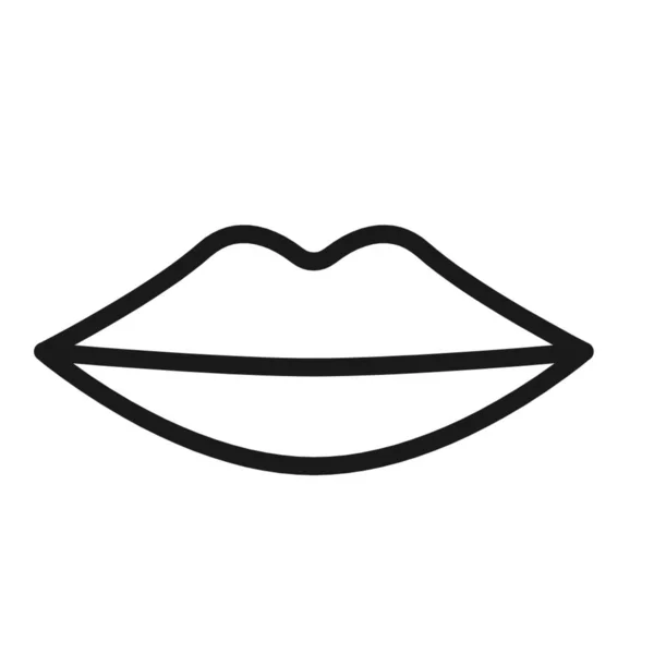 白い背景の女性の唇のイラスト — ストック写真