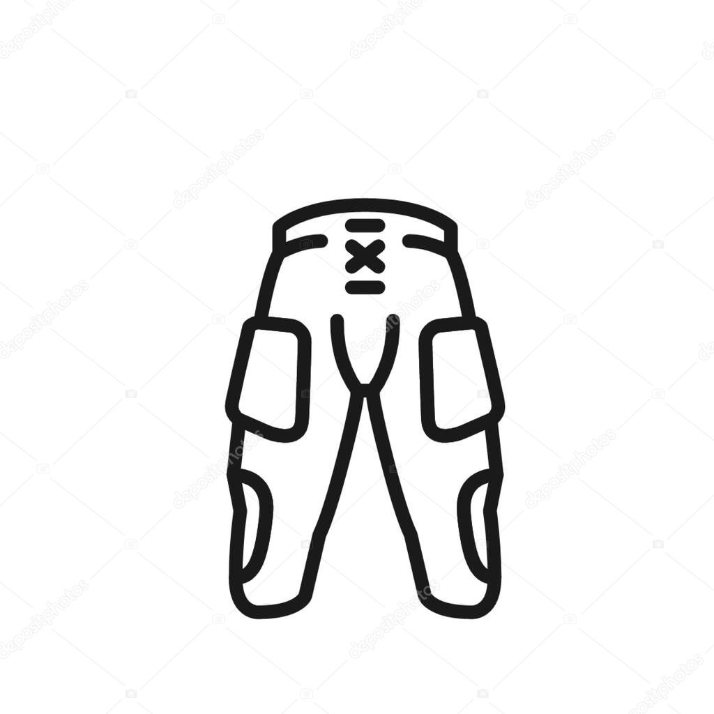illustration of a pants with knee pads on white background