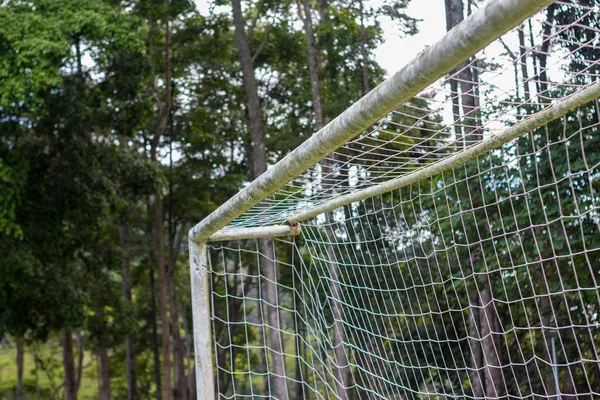 Canto Gol Futebol Sujo Com Malha — Fotografia de Stock