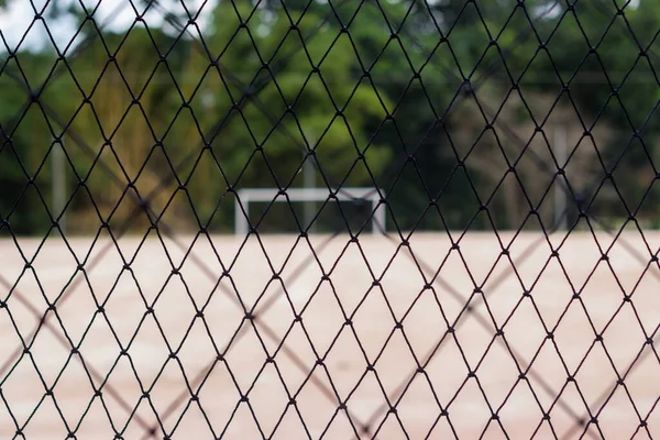 Black Mesh Focus Field Soccer — Stock Photo, Image