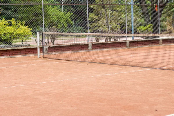 Sand Tennis Court Distant Aerial View — Stock Photo, Image