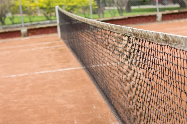Mesh Focused Sand Tennis Court — Stock Photo, Image
