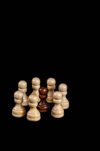 Chess Good Game Brain Strategy Wooden Chessborad Black White Conflict — Stock Photo, Image