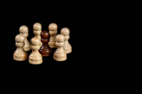 chess a good game for the brain and strategy. wooden chessborad. black vs white. conflict people