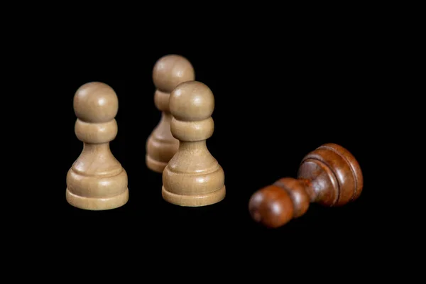 Chess Good Game Brain Strategy Wooden Chessborad Black White Conflict — Stock Photo, Image