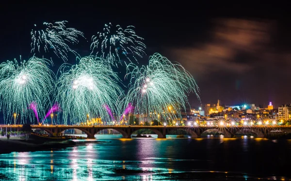 San Juan fireworks at Badajoz — Stock Photo, Image