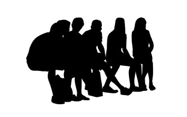 oturmuş insanlar açık siluetleri seti 14