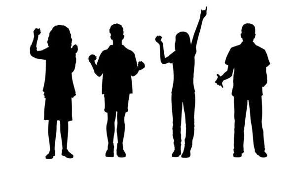 People holding standing silhouettes set 1 — Stock Photo, Image