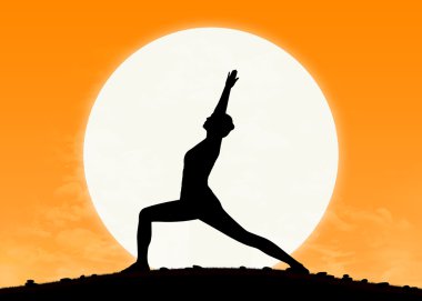 Kadın imaking güneş selamlar