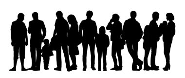 büyük bir grup insan siluetleri 6 ayarla