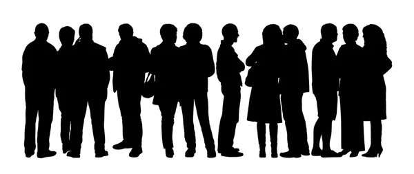 Large group of people silhouettes set 7 — Stock Photo, Image