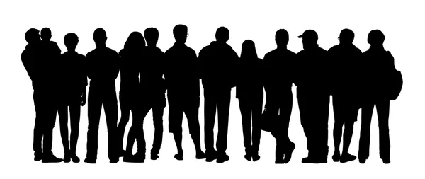 Große Gruppe von Menschen Silhouetten Set 4 — Stockfoto