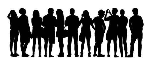 Large group of people silhouettes set 5 — Stock Photo, Image