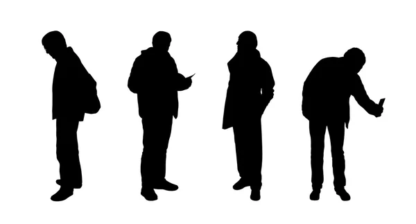 People standing outdoor silhouettes set 21 — Stock Photo, Image
